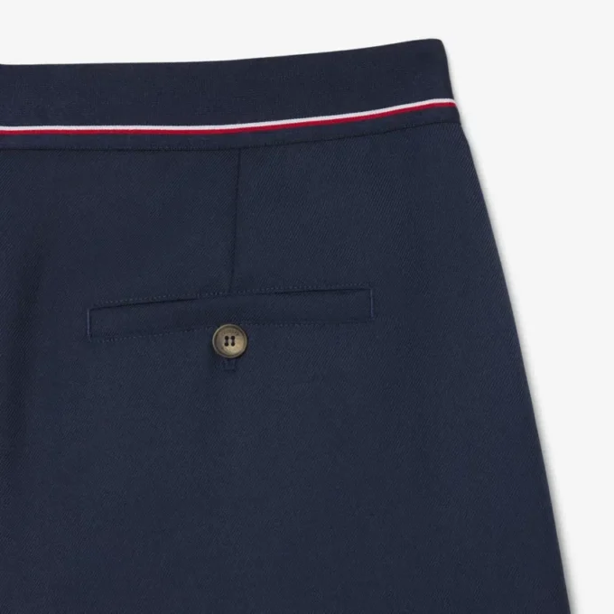 Pantalones plisados oversize de mezcla de lana para mujer
