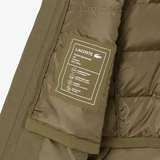 Parka acolchada repelente al agua 3 en 1 para hombre