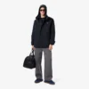 Parka con capucha repelente al agua de largo medio para hombre