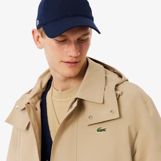 Parka con capucha repelente al agua de largo medio para hombre