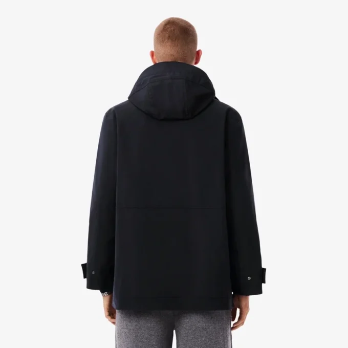 Parka con capucha repelente al agua de largo medio para hombre