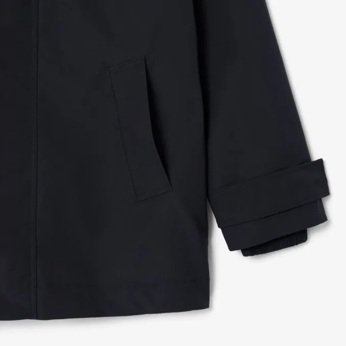 Parka con capucha repelente al agua de largo medio para hombre