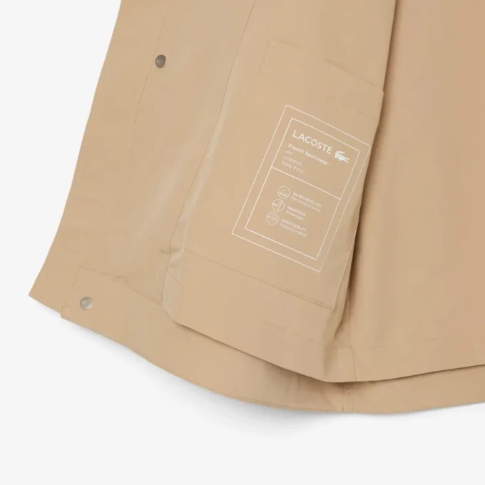 Parka con capucha repelente al agua de largo medio para hombre