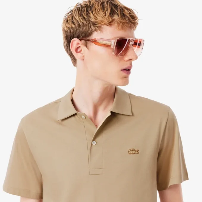 Polo bordado de cuello abierto Paris Classic Fit para hombre