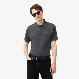 Polo clásico de piqué jaspeado para hombre