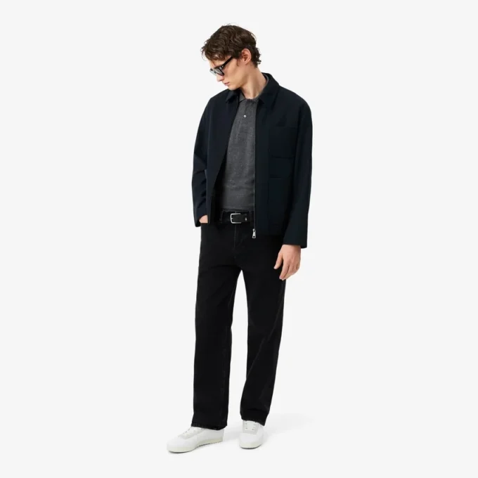 Polo clásico de piqué jaspeado para hombre