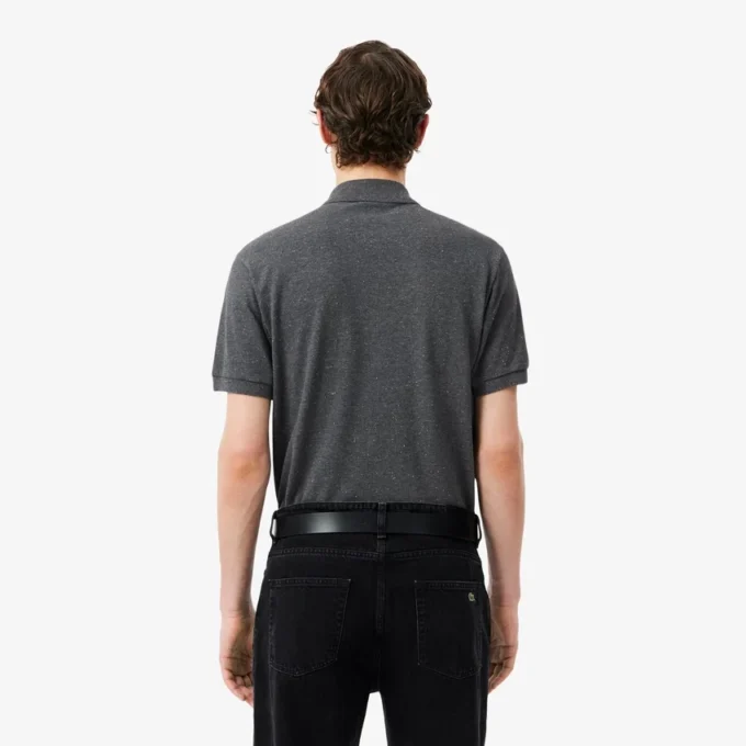 Polo clásico de piqué jaspeado para hombre