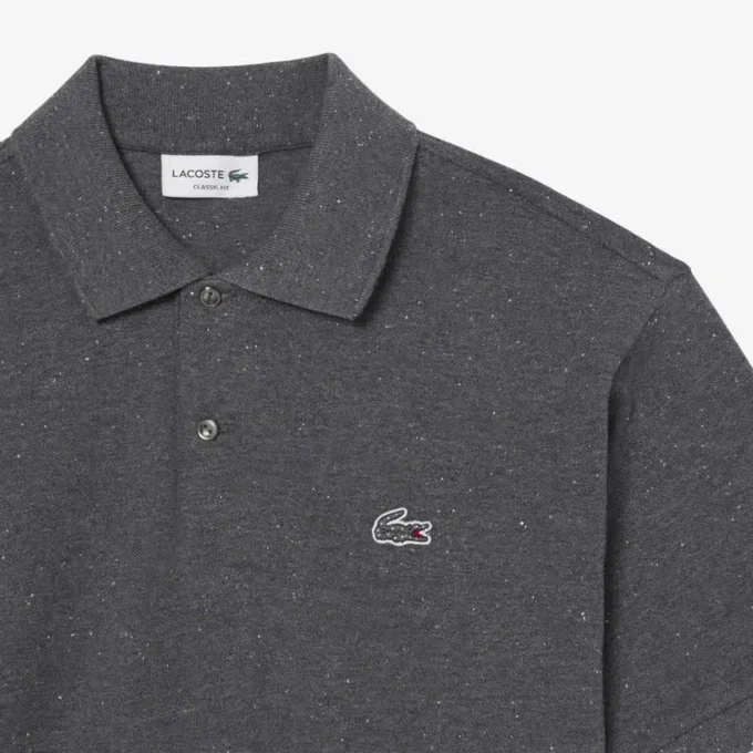 Polo clásico de piqué jaspeado para hombre