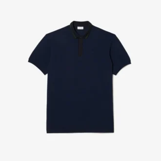 Polo con cuello piqué a rayas – Tallas grandes – Altura extra