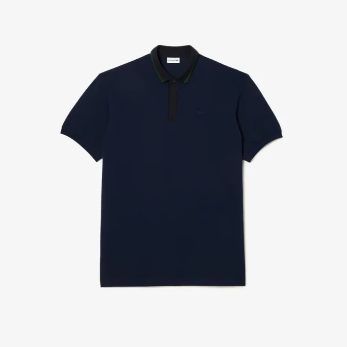 Polo con cuello piqué a rayas – Tallas grandes – Altura extra