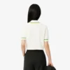 Polo corto de algodón elástico sin costuras 3D para mujer