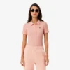 Polo de algodón acanalado L.12.D de corte entallado para mujer
