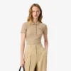 Polo de algodón acanalado L.12.D de corte entallado para mujer