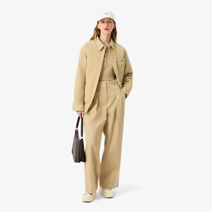Polo de algodón acanalado L.12.D de corte entallado para mujer