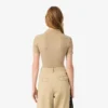 Polo de algodón acanalado L.12.D de corte entallado para mujer