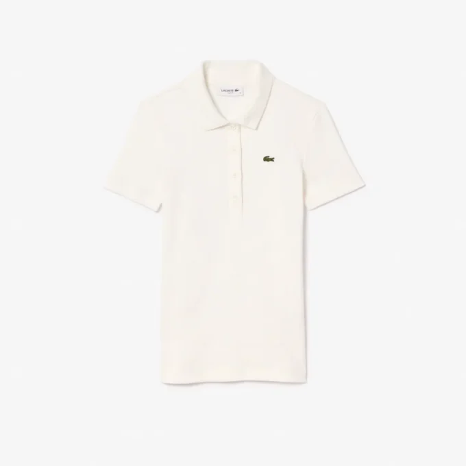 Polo de algodón acanalado L.12.D de corte entallado para mujer