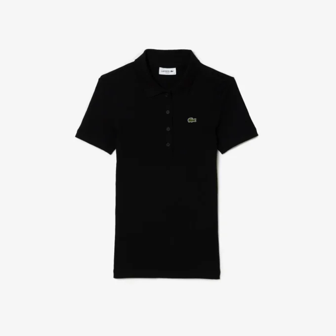 Polo de algodón acanalado L.12.D de corte entallado para mujer