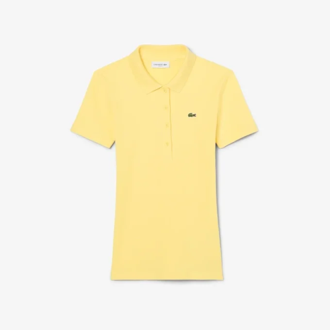 Polo de algodón acanalado L.12.D de corte entallado para mujer