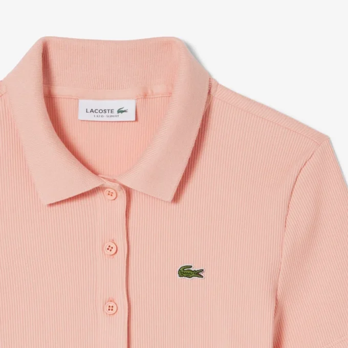 Polo de algodón acanalado L.12.D de corte entallado para mujer