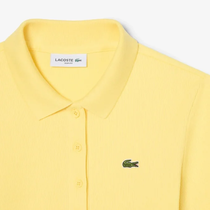 Polo de algodón acanalado L.12.D de corte entallado para mujer