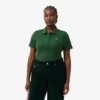 Polo de algodón acanalado L.12.D de corte entallado para mujer