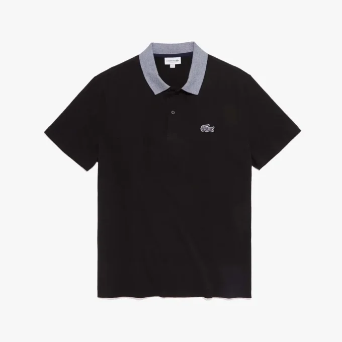 Polo de algodón con cuello en contraste para hombre