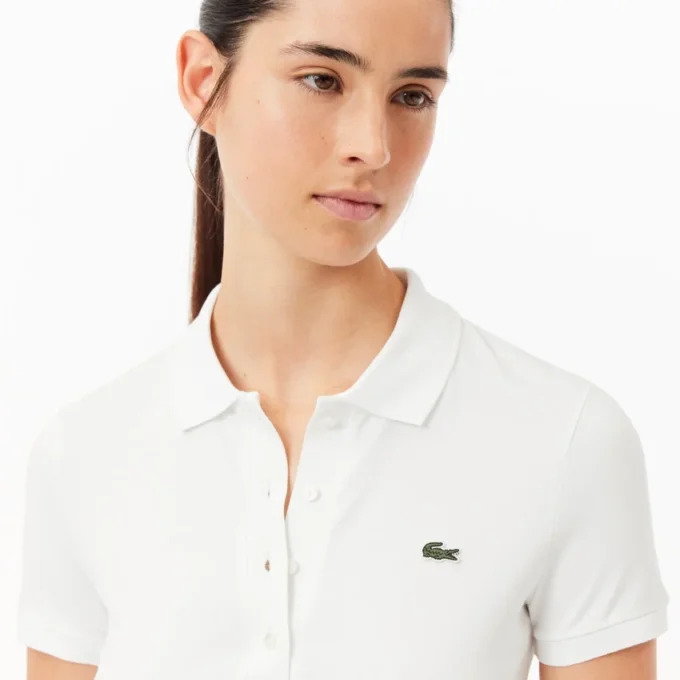 Polo de algodón elástico L.12.12 de corte entallado para mujer
