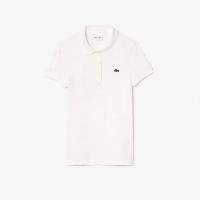 Polo de algodón elástico L.12.12 de corte entallado para mujer