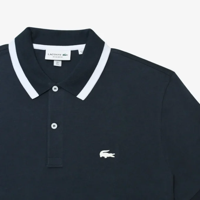Polo de algodón flexible de corte regular para hombre