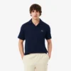 Polo de algodón y lino de corte clásico