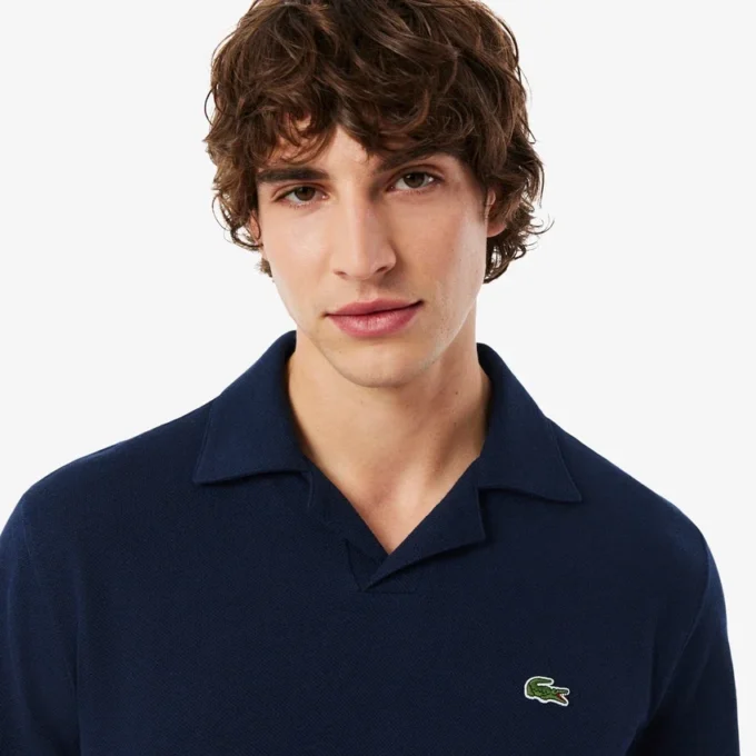 Polo de algodón y lino de corte clásico
