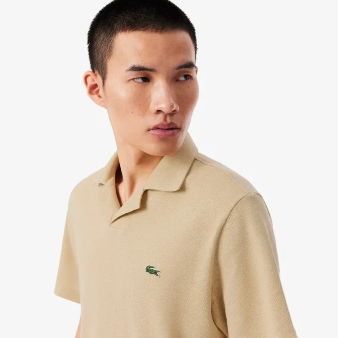 Polo de algodón y lino de corte clásico
