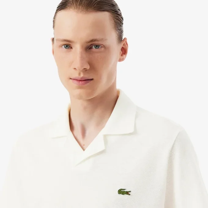 Polo de algodón y lino de corte clásico