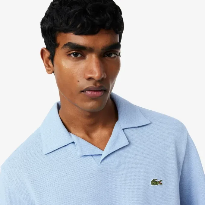 Polo de algodón y lino de corte clásico