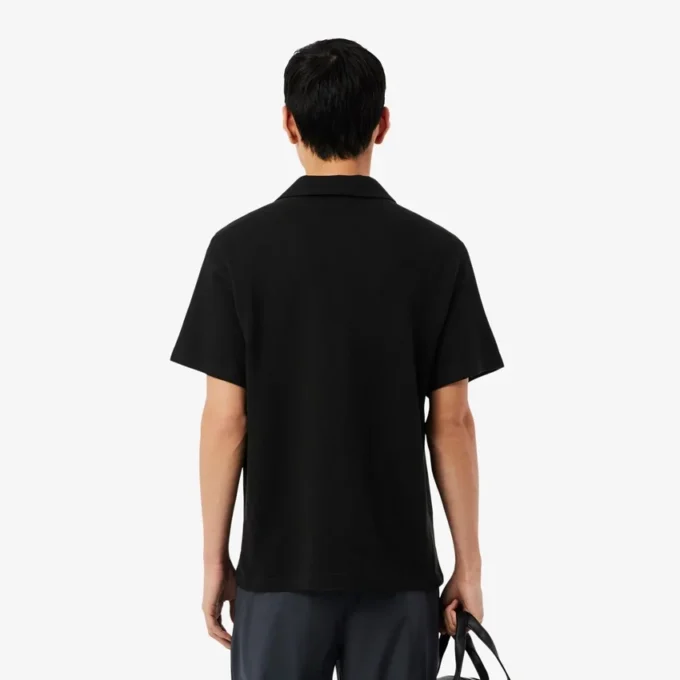 Polo de algodón y lino de corte clásico