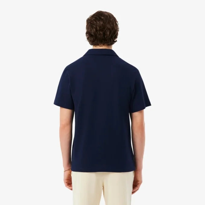 Polo de algodón y lino de corte clásico
