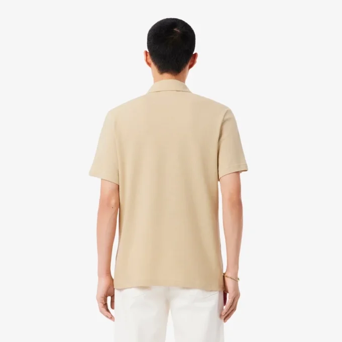 Polo de algodón y lino de corte clásico