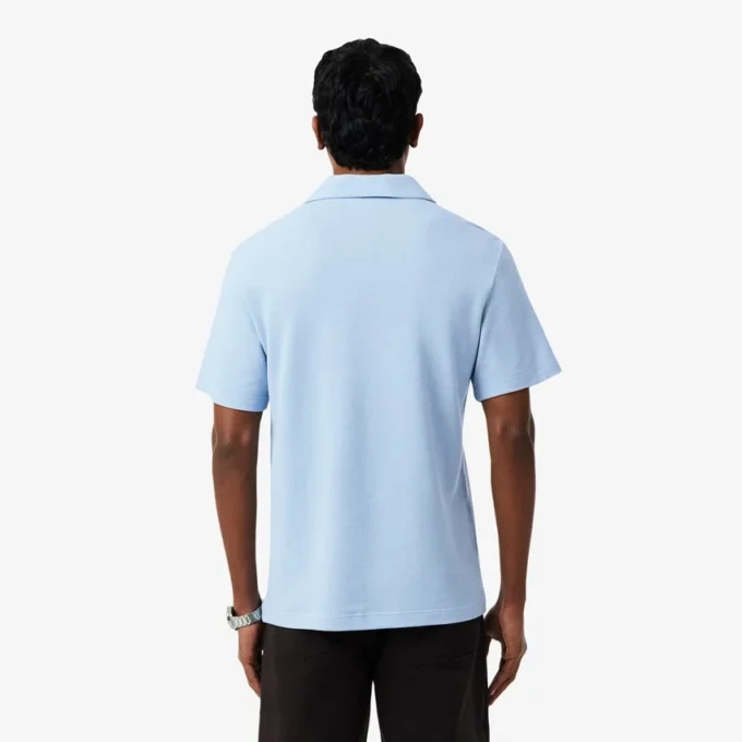 Polo de algodón y lino de corte clásico