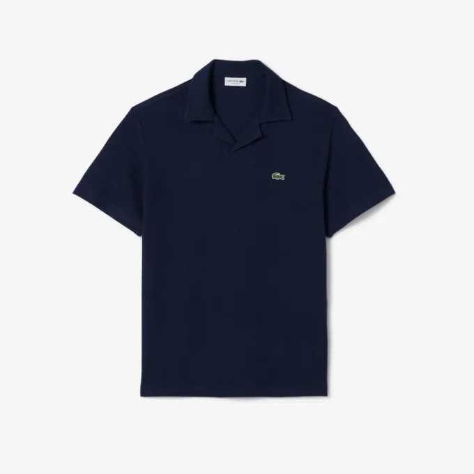 Polo de algodón y lino de corte clásico