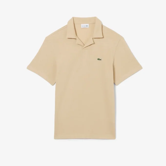 Polo de algodón y lino de corte clásico