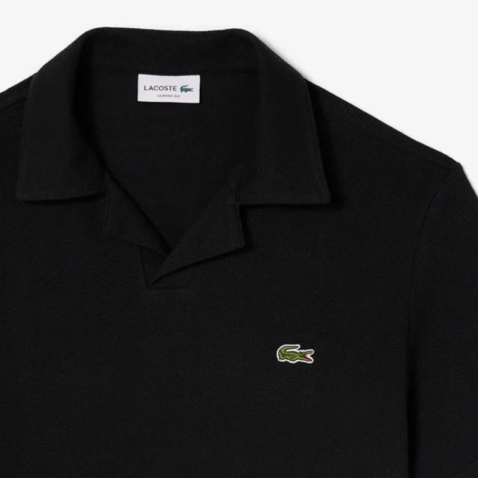 Polo de algodón y lino de corte clásico
