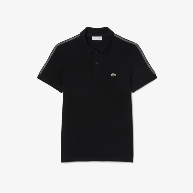 Polo de corte regular con rayas y logotipo