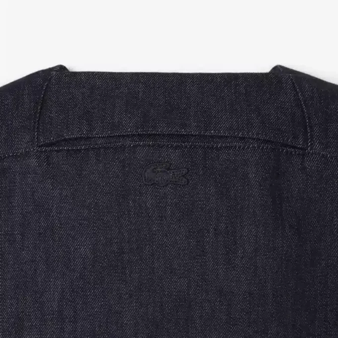 Polo de denim de corte holgado de pasarela