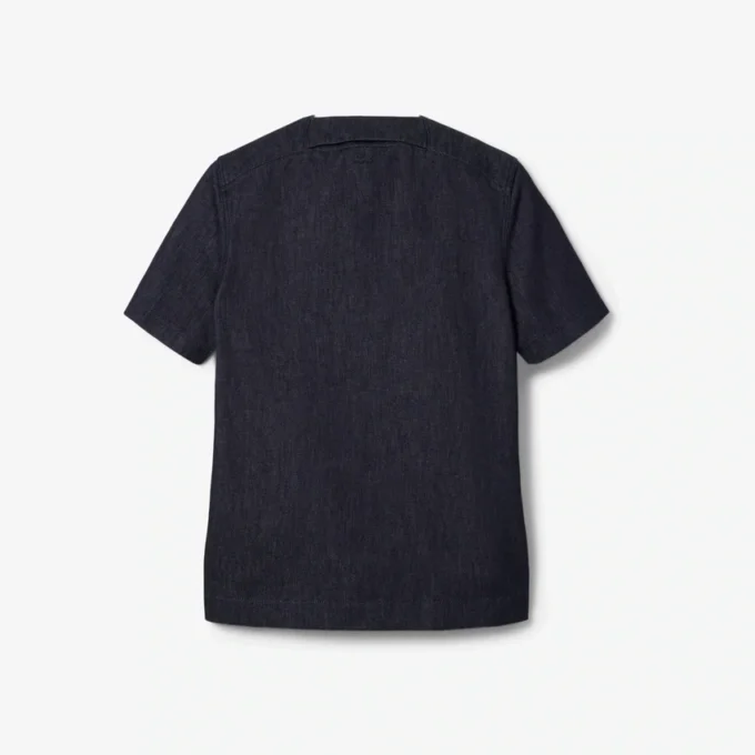 Polo de denim de corte holgado de pasarela
