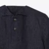 Polo de denim de corte holgado de pasarela