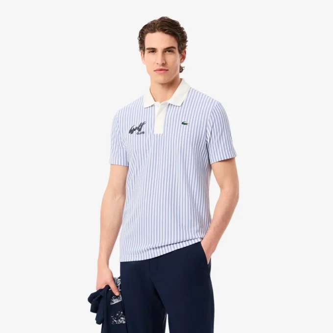Polo de golf a rayas termorregulador para hombre