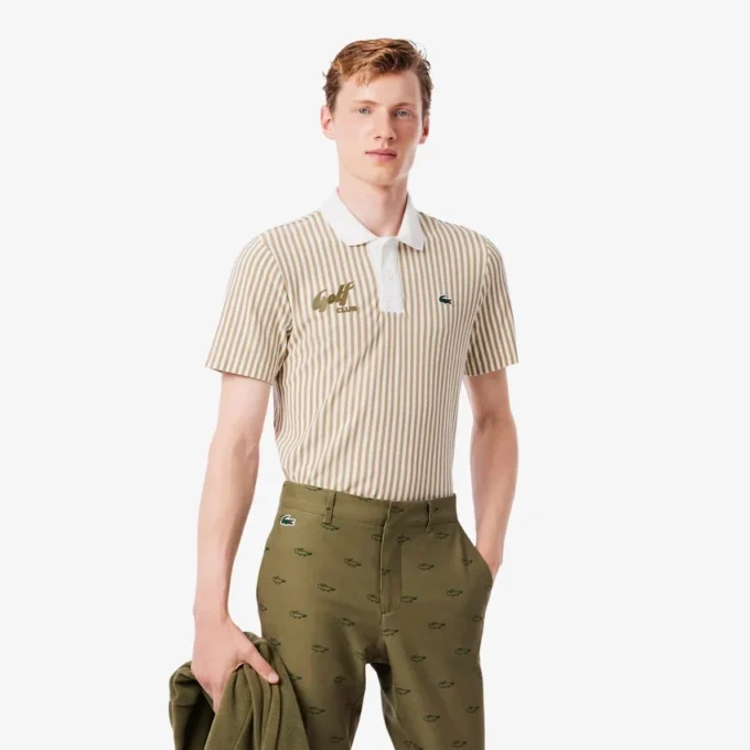 Polo de golf a rayas termorregulador para hombre