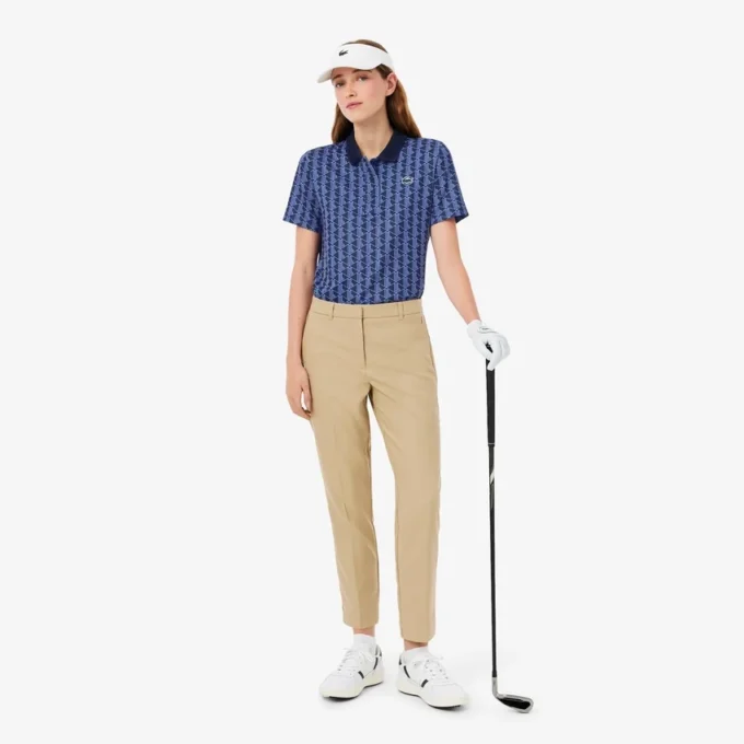 Polo de golf con protección UV y corte regular para mujer