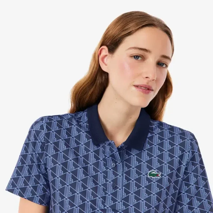 Polo de golf con protección UV y corte regular para mujer