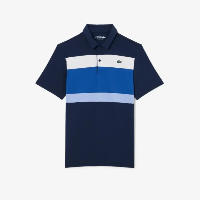 Polo de golf de corte regular para hombre con bloques de color
